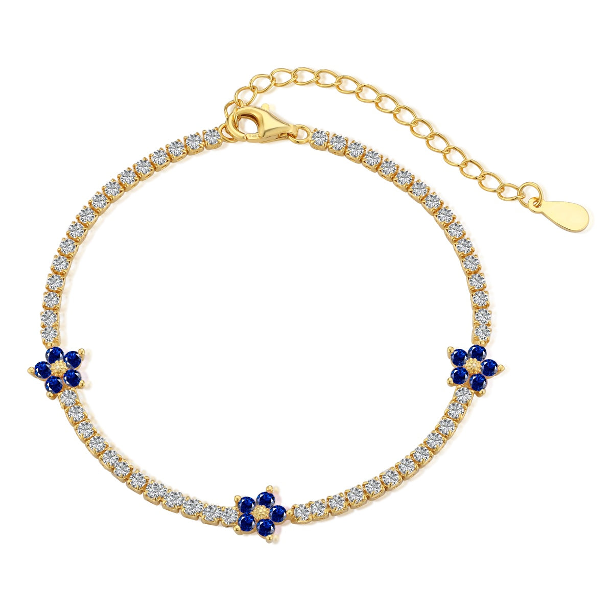 [Olivia JW]Sparkling Flower Shape Tennis Bracelet