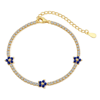 [Olivia JW]Sparkling Flower Shape Tennis Bracelet