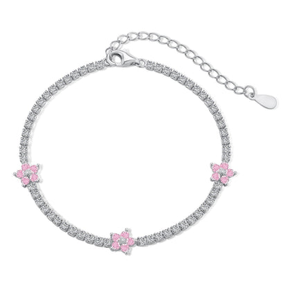 [Olivia JW]Sparkling Flower Shape Tennis Bracelet