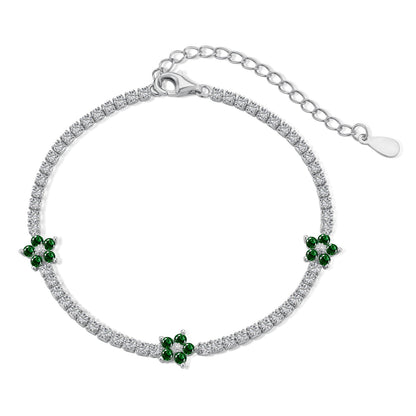 [Olivia JW]Sparkling Flower Shape Tennis Bracelet
