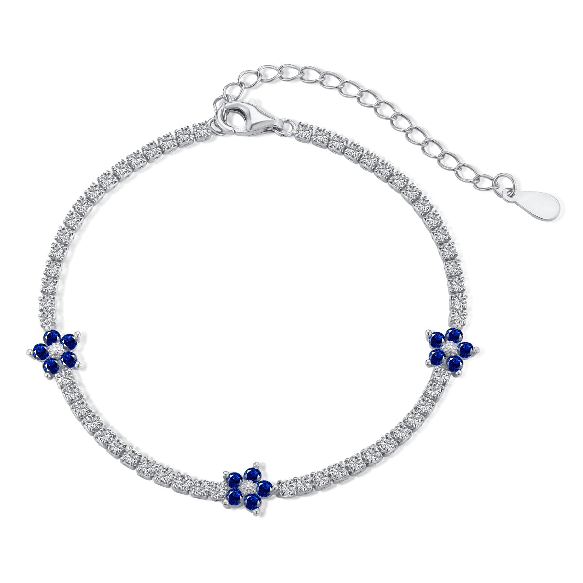 [Olivia JW]Sparkling Flower Shape Tennis Bracelet