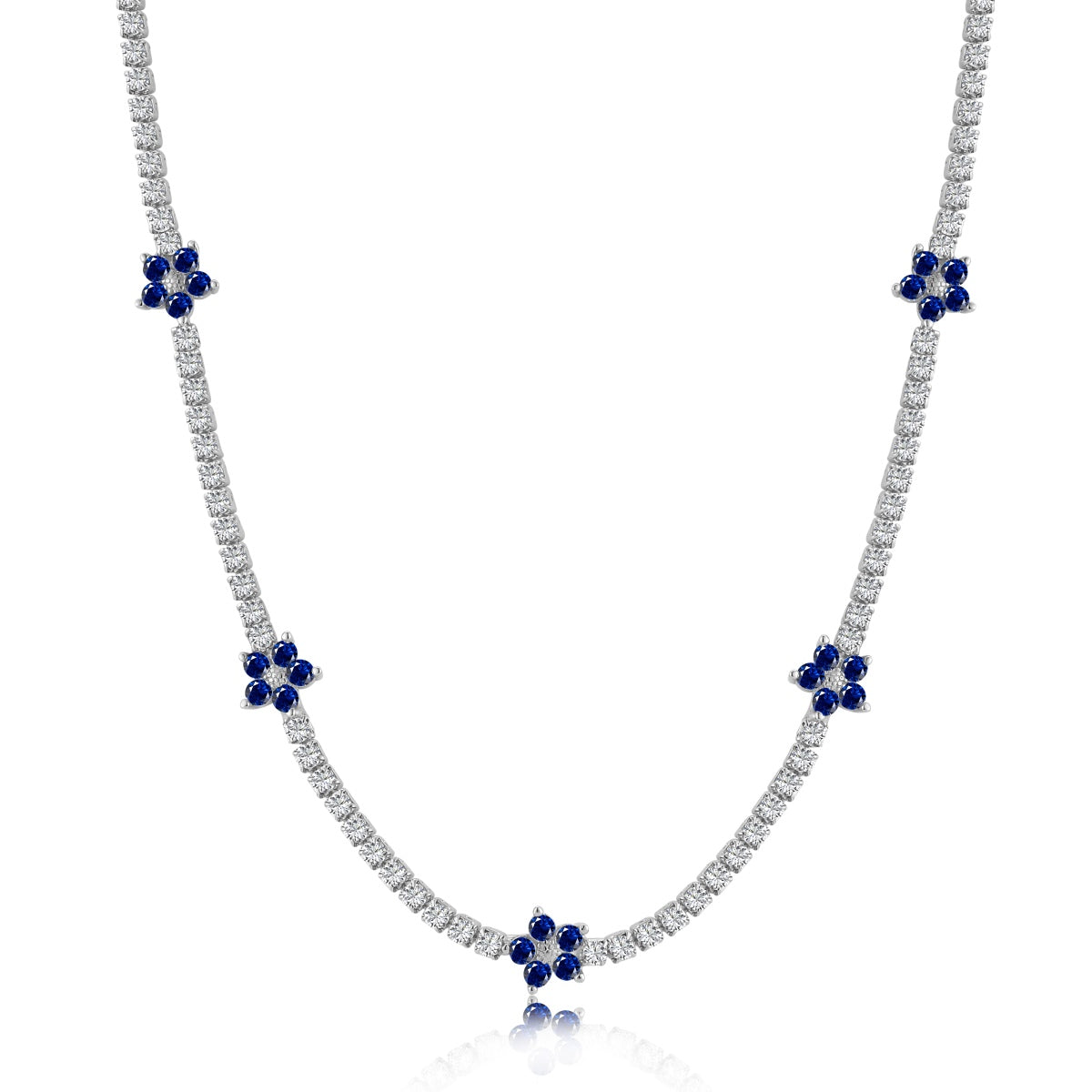 [Olivia JW]Luxurious Colorful Flower Tennis Necklace