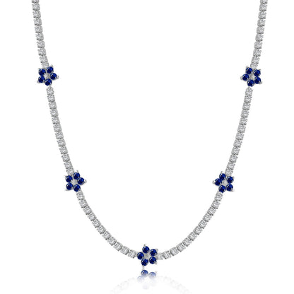 [Olivia JW]Luxurious Colorful Flower Tennis Necklace