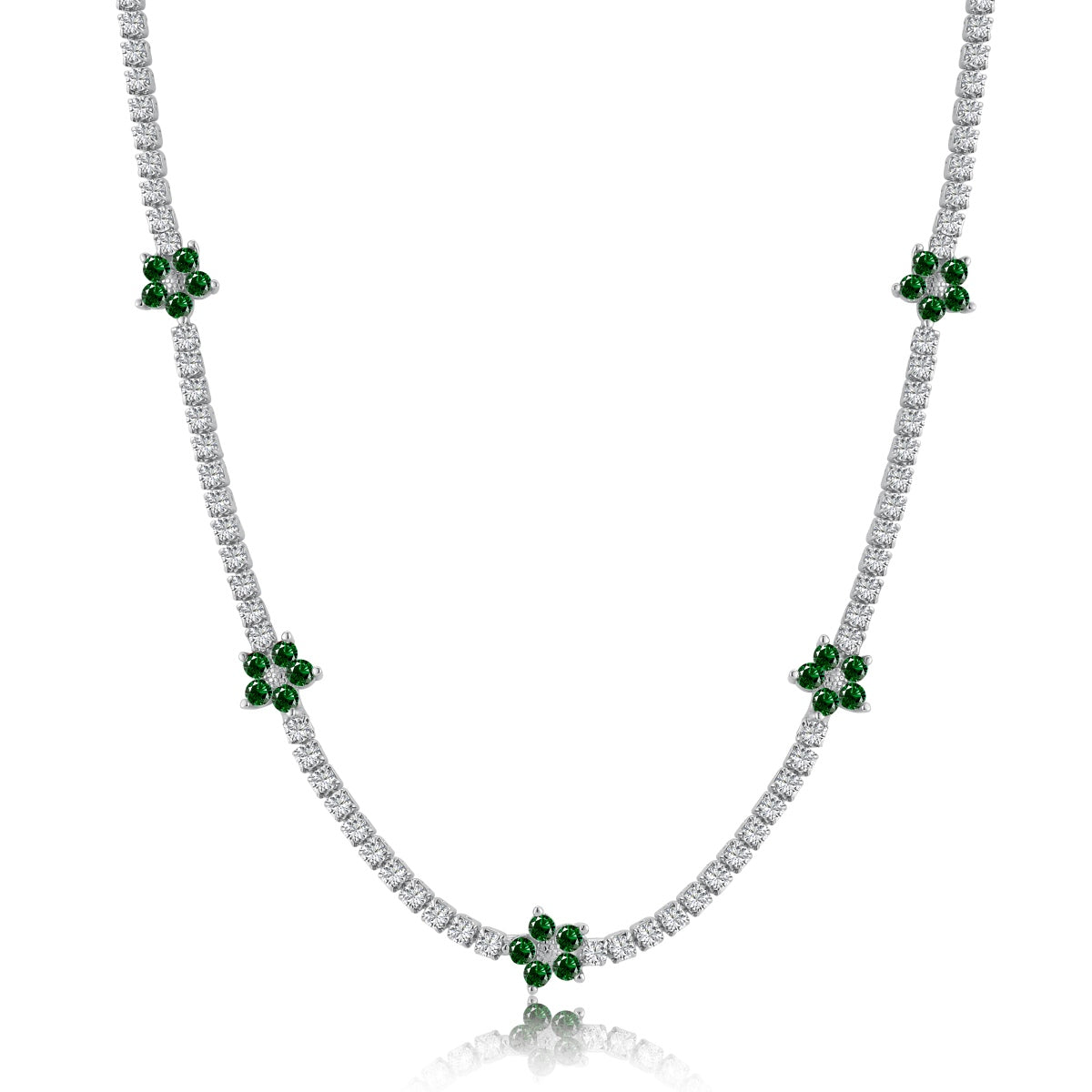 [Olivia JW]Luxurious Colorful Flower Tennis Necklace
