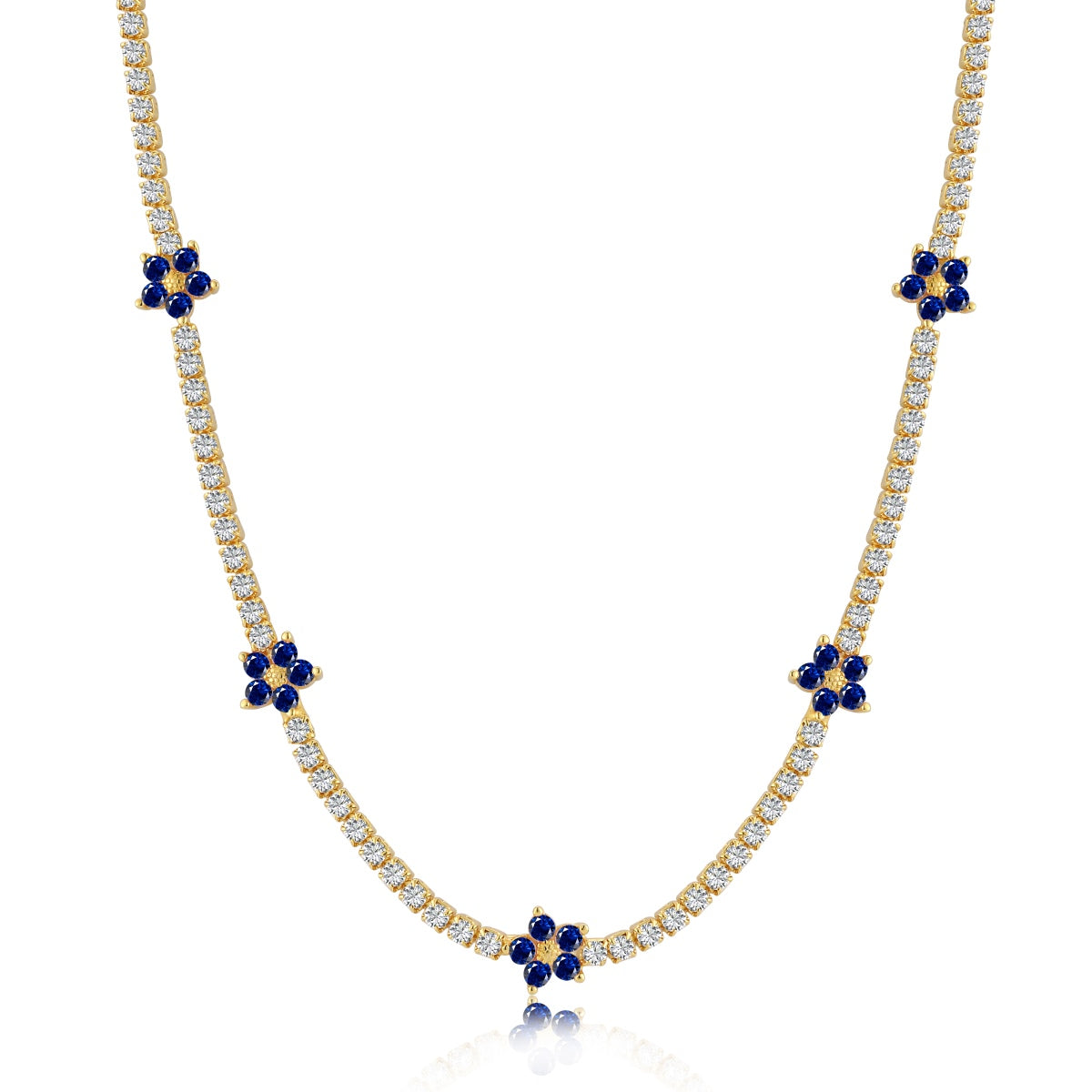 [Olivia JW]Luxurious Colorful Flower Tennis Necklace