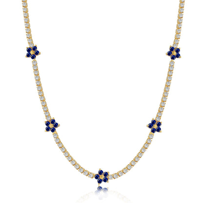 [Olivia JW]Luxurious Colorful Flower Tennis Necklace