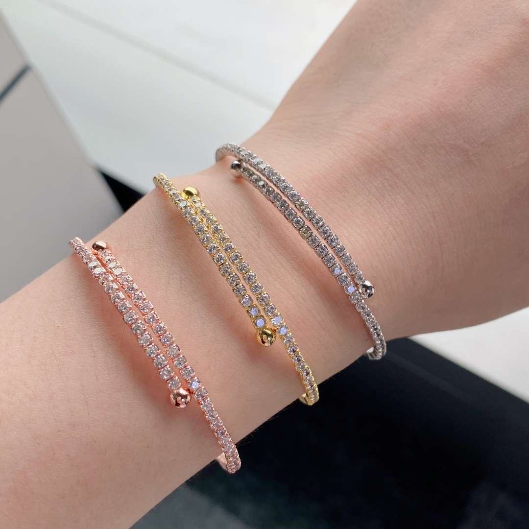 [Olivia JW]Row of Diamonds Round Fashion Bracelet
