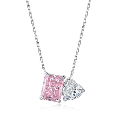 [Olivia JW]Dazzling Square & Heart Shape Necklace