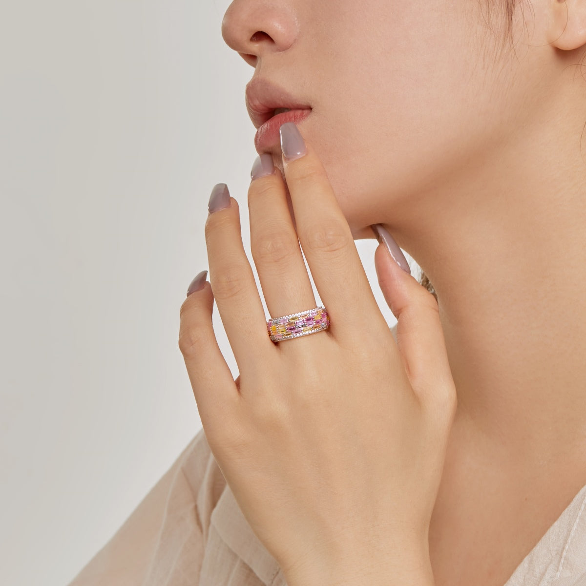 [Olivia JW]Radiant Colorful Radiant Cut Daily Ring