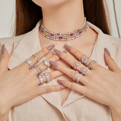 [Olivia JW]Radiant Colorful Radiant Cut Daily Ring