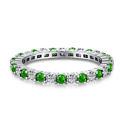 [Olivia JW]Exquisite Colorful Round Cut Tennis Ring