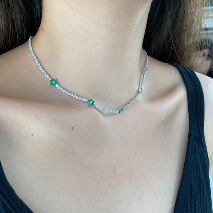 [Olivia JW]Luxurious Colorful Flower Tennis Necklace