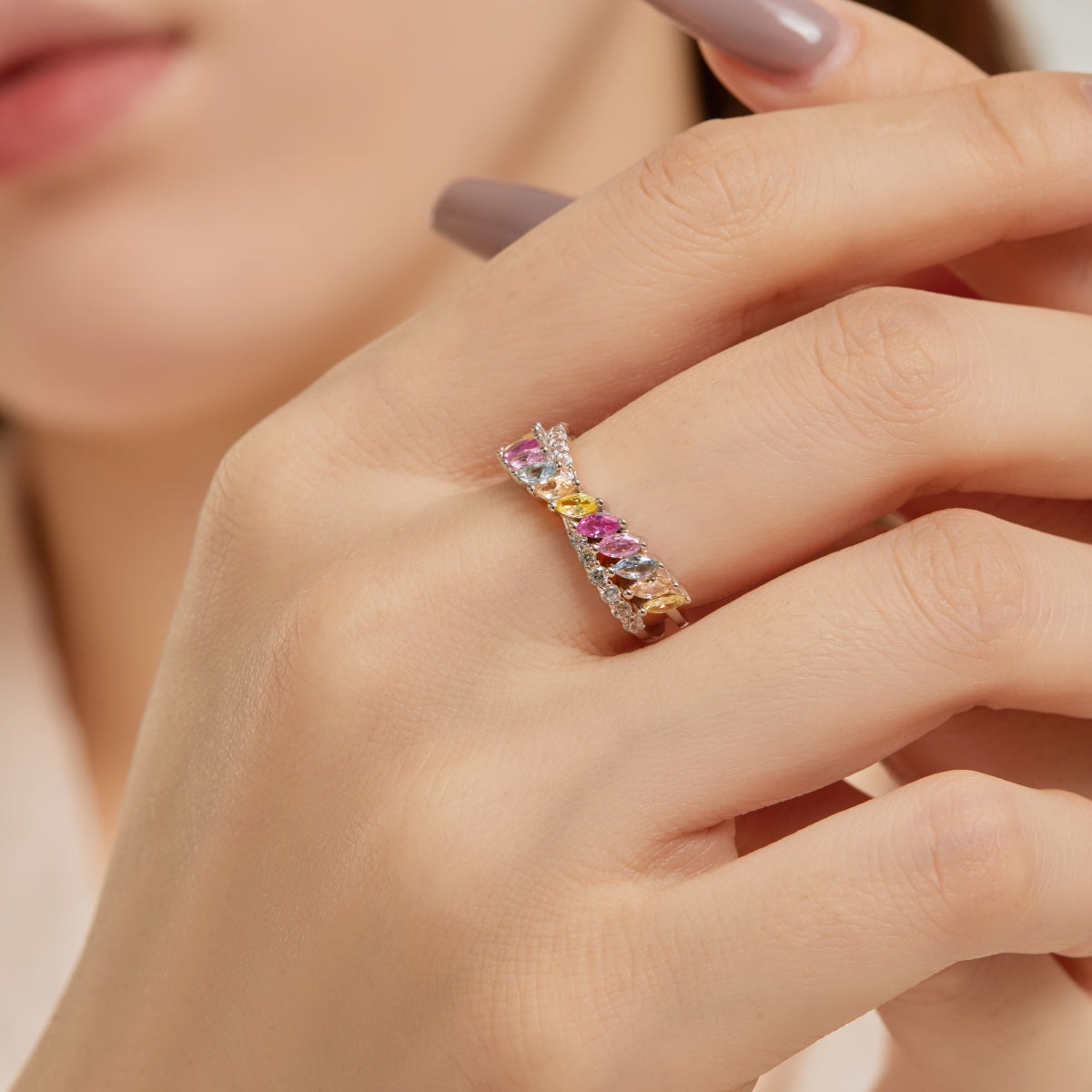 [Olivia JW]Unique Colorful Marquise Cut Daily Ring
