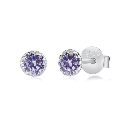 [Olivia JW]Sparkling Colorful Round Shape Earrings