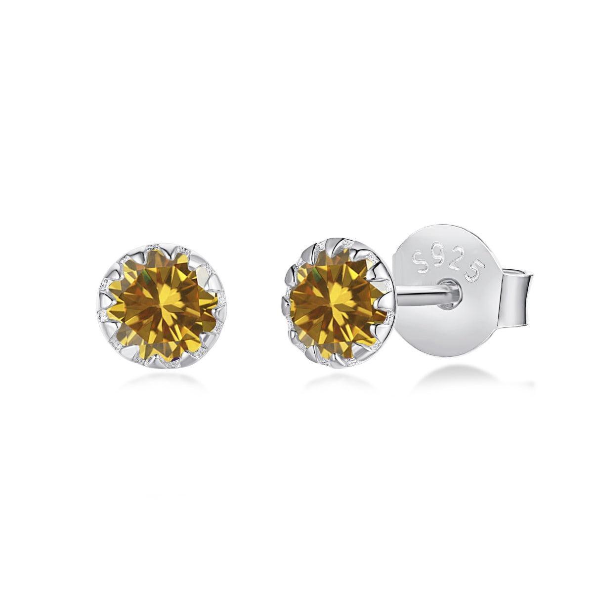 [Olivia JW]Sparkling Colorful Round Shape Earrings