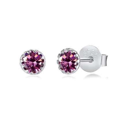 [Olivia JW]Sparkling Colorful Round Shape Earrings