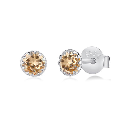 [Olivia JW]Sparkling Colorful Round Shape Earrings