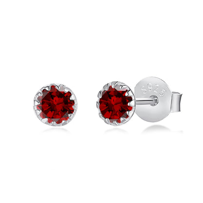 [Olivia JW]Sparkling Colorful Round Shape Earrings