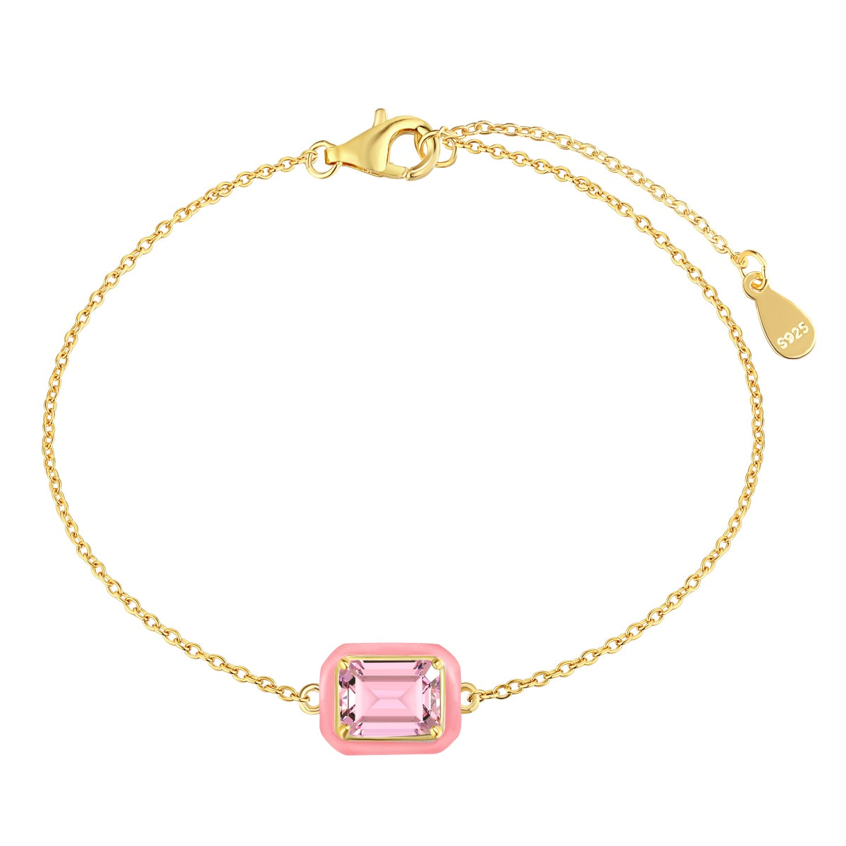 [Olivia JW]2.0 Carat Sparkling Colorful Emerald Cut Daily Bracelet