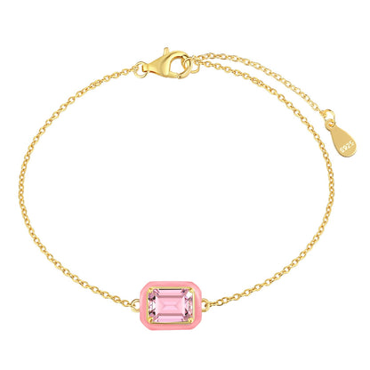 [Olivia JW]2.0 Carat Sparkling Colorful Emerald Cut Daily Bracelet