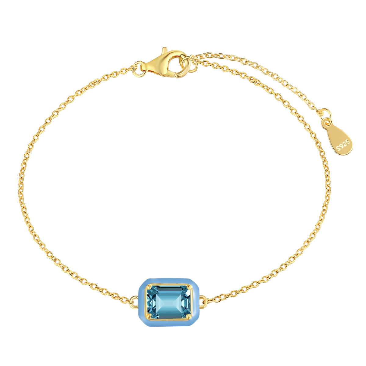 [Olivia JW]2.0 Carat Sparkling Colorful Emerald Cut Daily Bracelet
