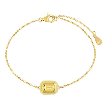 [Olivia JW]2.0 Carat Sparkling Colorful Emerald Cut Daily Bracelet