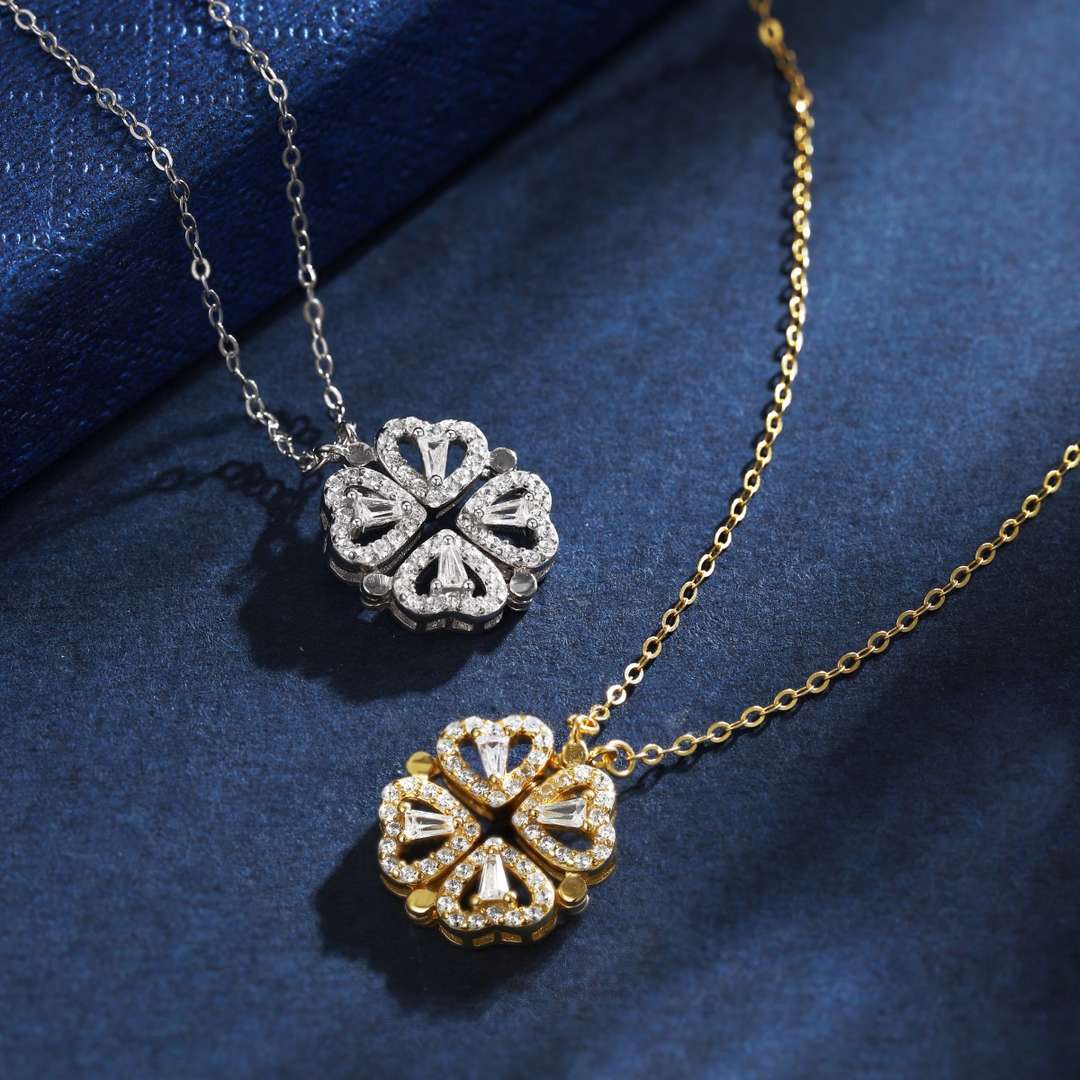 [Olivia JW]Ornate Heart Cut Flower Shape Necklace