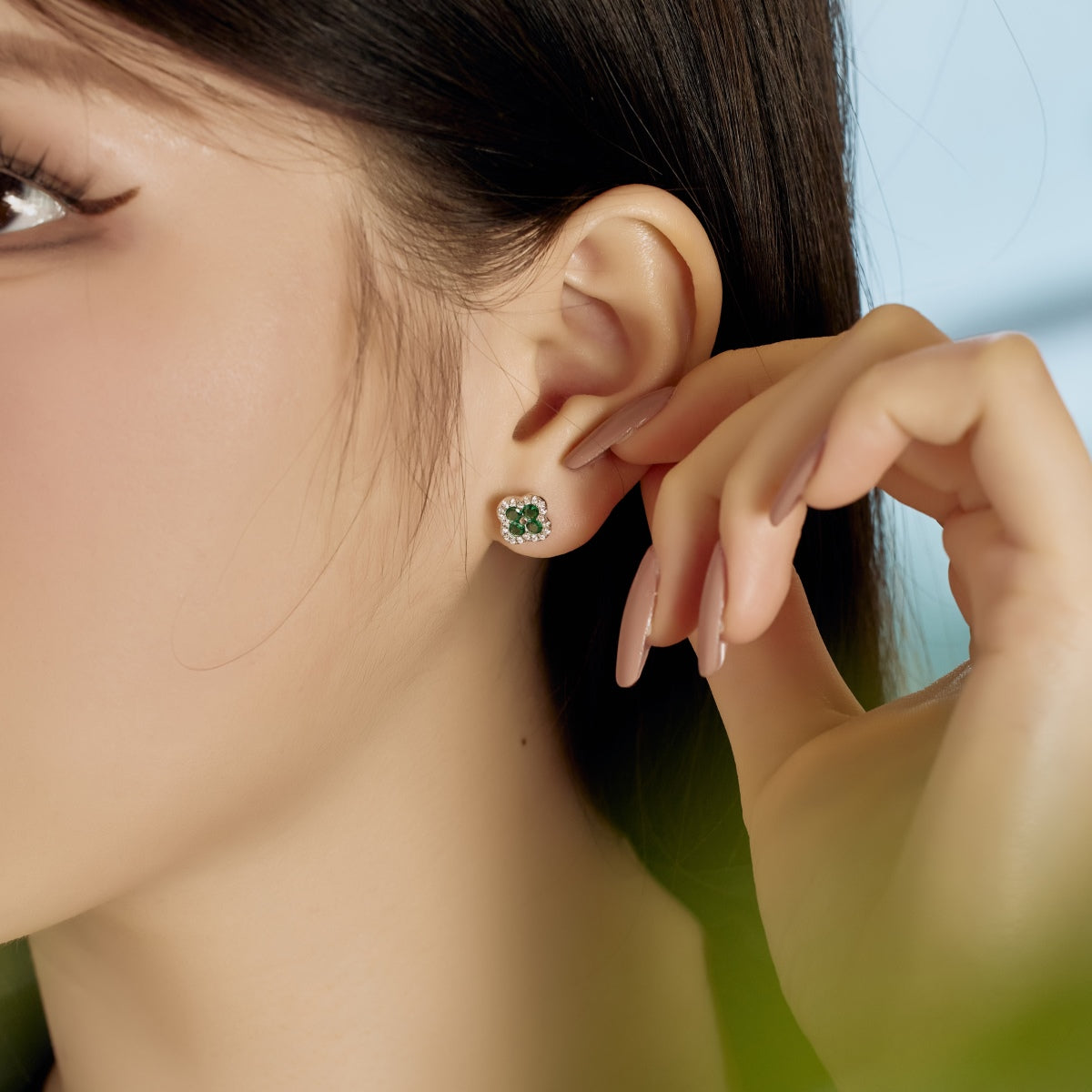[Olivia JW]Four-Leaf Clover Flower Shaped Earrings