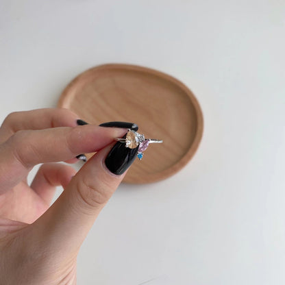 [Olivia JW]Radiant Colorful Multi Cut Daily Ring