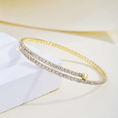 [Olivia JW]Row of Diamonds Round Fashion Bracelet