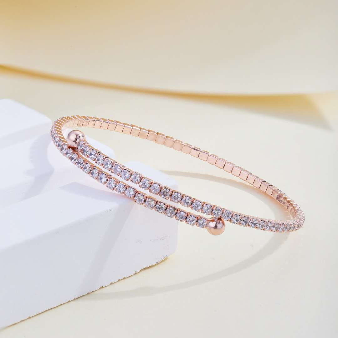 [Olivia JW]Row of Diamonds Round Fashion Bracelet