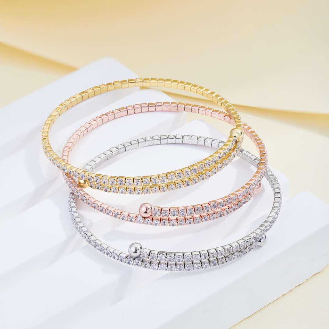[Olivia JW]Row of Diamonds Round Fashion Bracelet