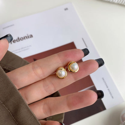 [Olivia JW]Dainty Bread Pearl Earrings