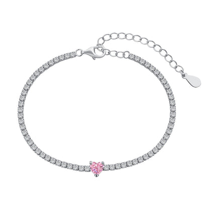 [Olivia JW]0.5 Carat Elegant Romantic Heart Shape Lover Bracelet