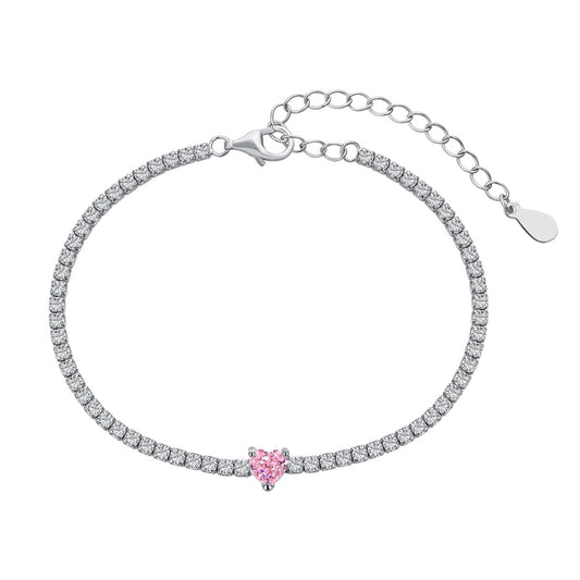 [Olivia JW]0.5 Carat Elegant Romantic Heart Shape Lover Bracelet