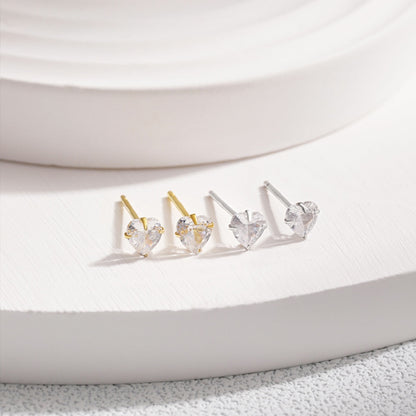 [Olivia JW]Sparkling Heart Shaped Simple Earrings