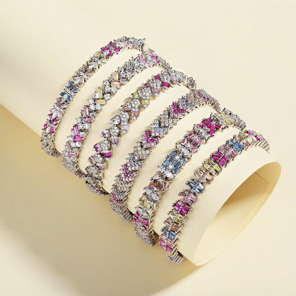 [Olivia JW]Delicate Colorful Multi Cut Party Bracelet
