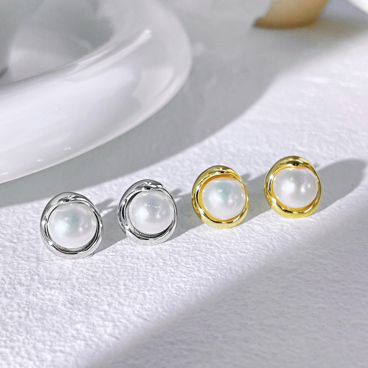 [Olivia JW]Dainty Bread Pearl Earrings