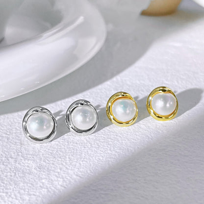[Olivia JW]Dainty Bread Pearl Earrings