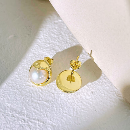 [Olivia JW]Dainty Bread Pearl Earrings