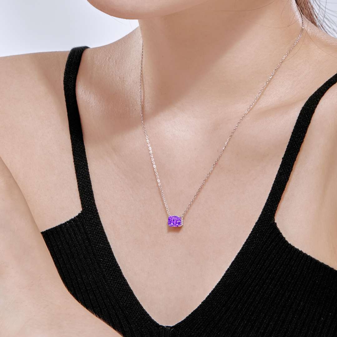 [Olivia JW]Luxurious Square Shape Colorful Necalack