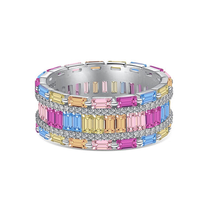 [Olivia JW]Dazzling Colorful Radiant Cut Party Ring