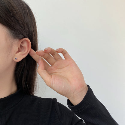 [Olivia JW]Sparkling Colorful Round Shape Earrings