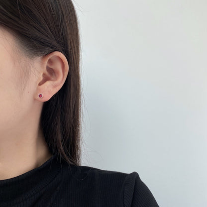 [Olivia JW]Sparkling Colorful Round Shape Earrings