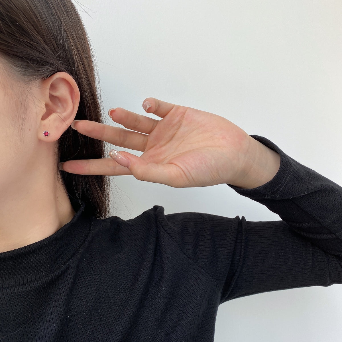 [Olivia JW]Sparkling Colorful Round Shape Earrings