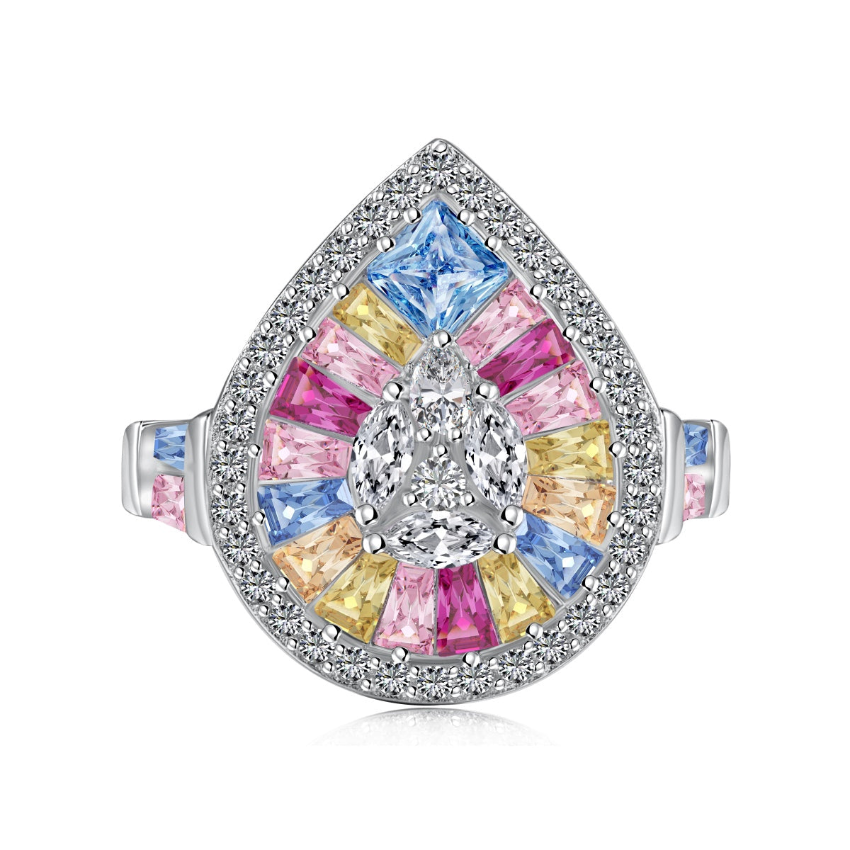 [Olivia JW]Elegant Colorful Water Drop Shape Banquet Ring