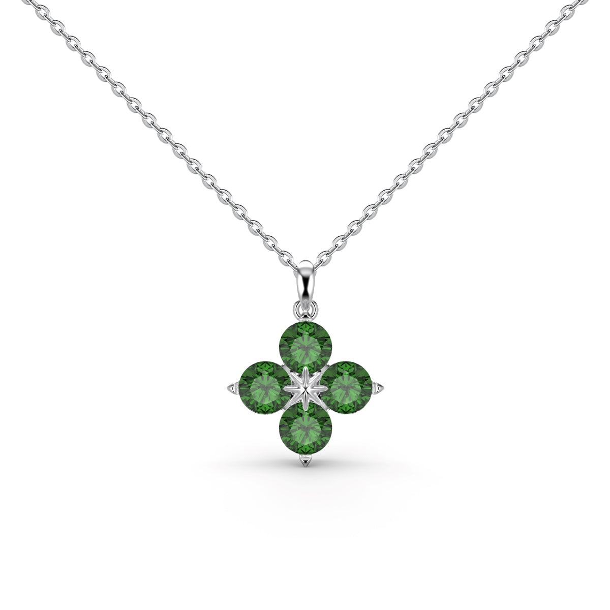[Olivia JW]Four-Leaf Clover And Eight-Pointed Star Necklace