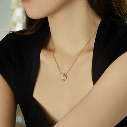 [Olivia JW]Spliced Lucky Four-Leaf Clover Versatile Necklace