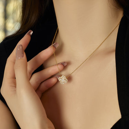 [Olivia JW]Spliced Lucky Four-Leaf Clover Versatile Necklace