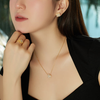 [Olivia JW]Spliced Lucky Four-Leaf Clover Versatile Necklace